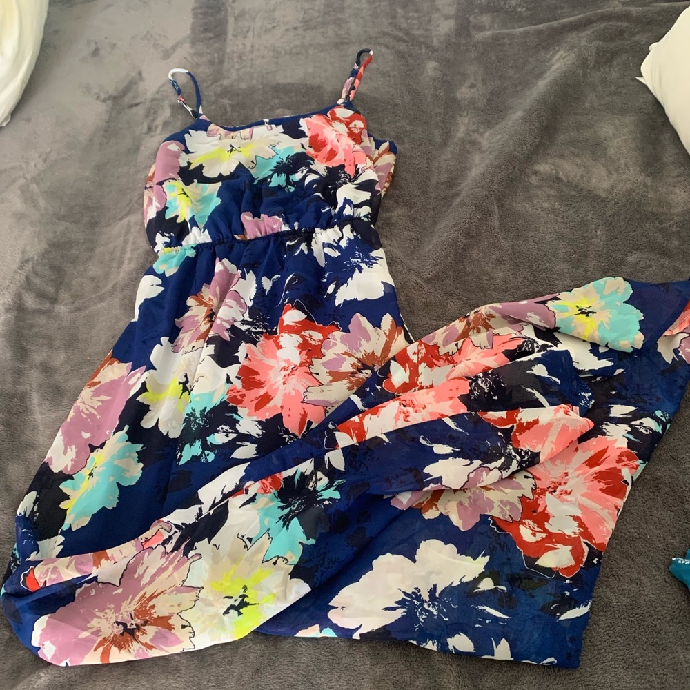 XS blue floral summer dress